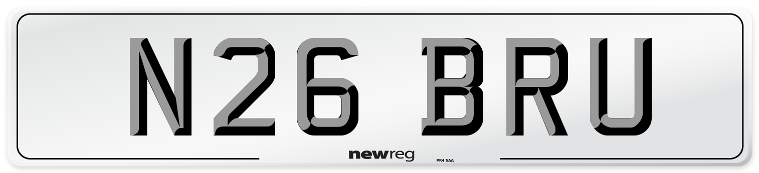 N26 BRU Number Plate from New Reg